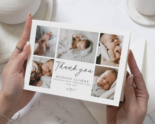 New Baby Thank You Cards With Photos, New Baby Girl Announcement Card, Baby Photo Thank You Cards, Baby Boy Thankyou Cards, Thankyou Notes