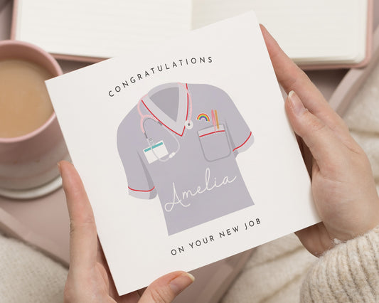New Job Card, Congratulations New Job Card, Personalised New Job Card, Nurse New Job Card, Doctor Card, Healthcare Worker Card