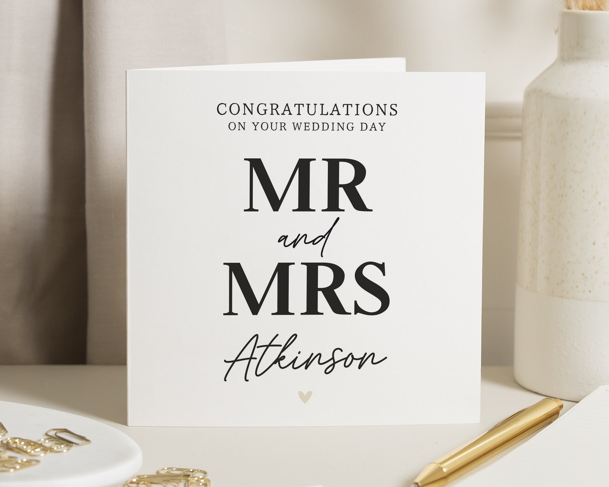 Wedding Card, Personalised Wedding Card, Congratulations Card, Mr and Mrs Card, Wedding Day Card, Custom Wedding Card