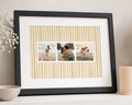 Personalised Photo Collage Print, Custom Print From Your Photos, Anniversary Gift for Couple, Beige Striped Wall Art, Black Framed Print
