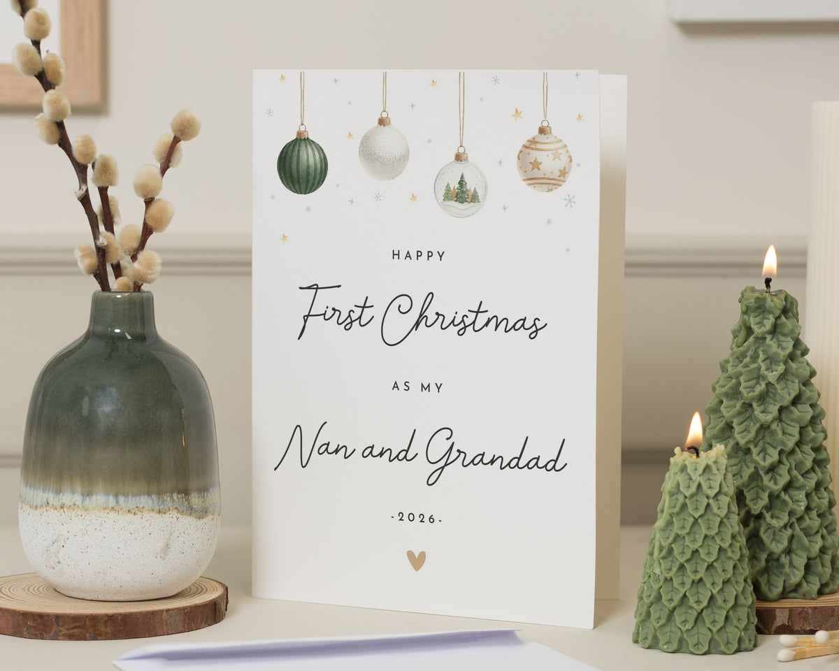 First Christmas Card for Grandparents, 1st Christmas Card, Personalised Christmas Card, Nan and Grandad Christmas Card From Baby