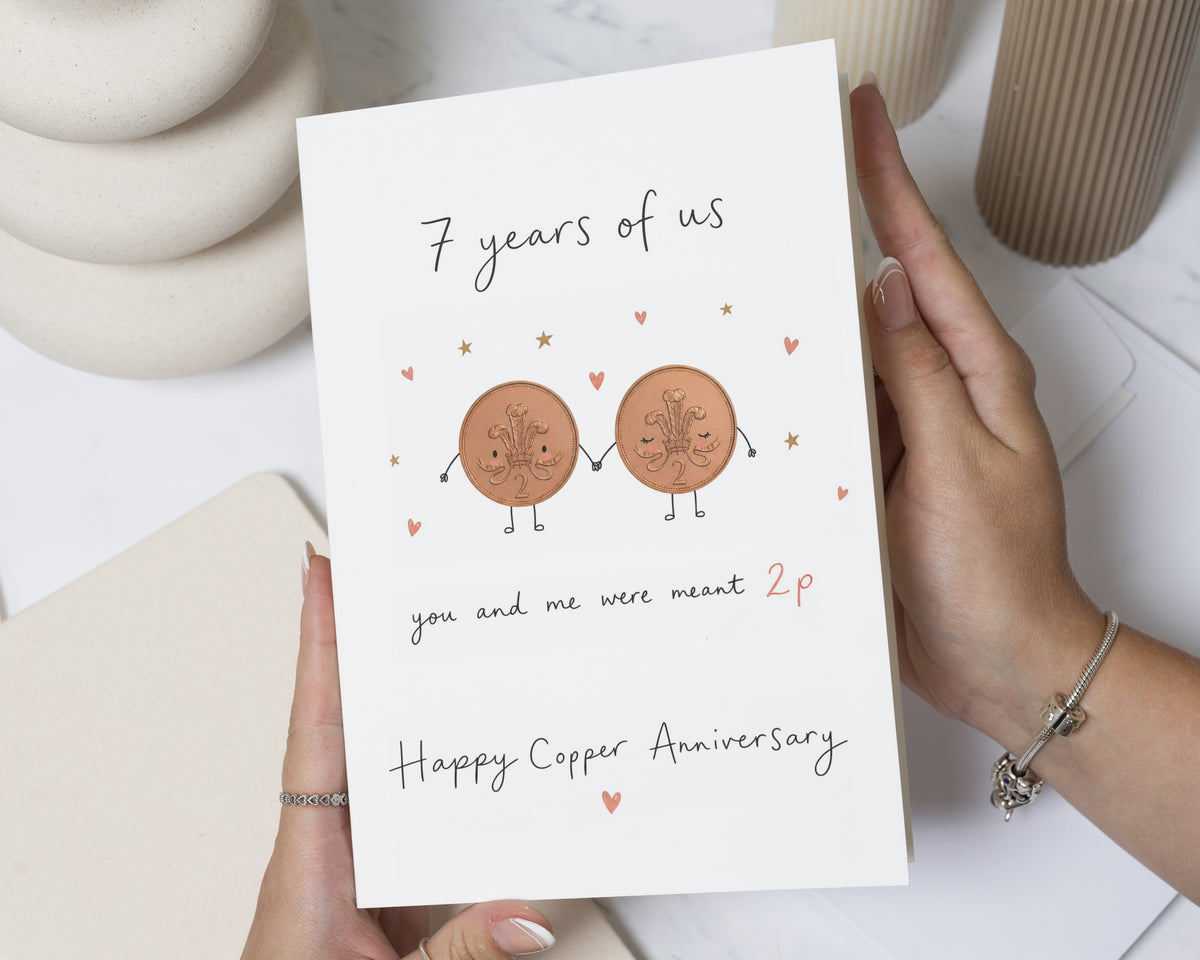 7th Anniversary Card, Copper Anniversary Card, Anniversary Card for Husband, Anniversary Card for Wife, Funny Wedding Anniversary Card