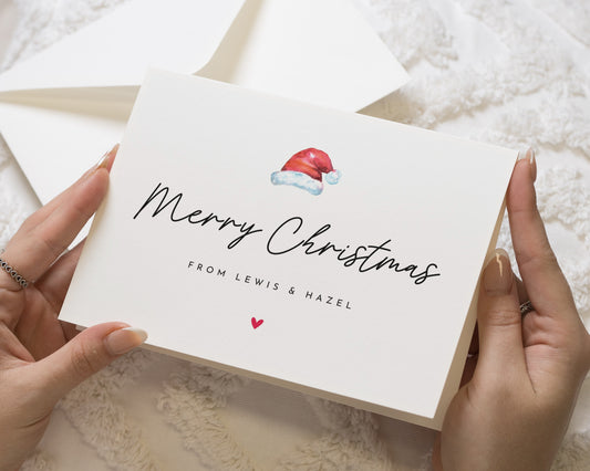 Personalised Christmas Card, Merry Christmas Card, Custom Name Card, Pack of Christmas Cards, Family Christmas Card, A6 or 5x7