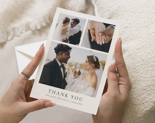 Personalised Wedding Thank You Cards, Photo Wedding Thank You Card, Multi Photo Thank You Card, Modern Wedding Thank You Cards