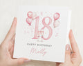 18th Birthday Card for Her, Personalised 18th Birthday Card, Daughter 18 Birthday Card, Friend Birthday Card, Pink Balloon Birthday Card