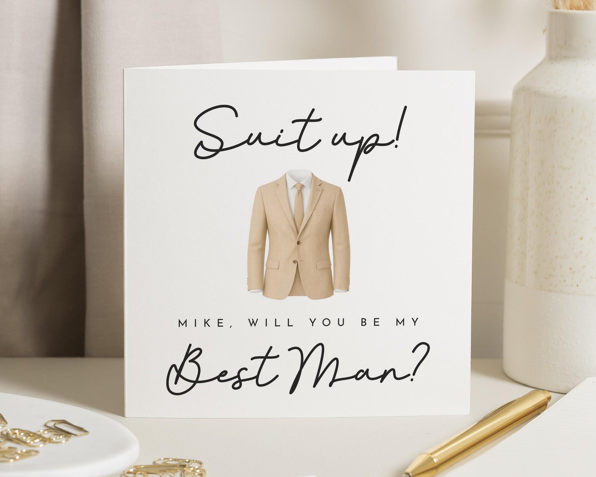 Will You Be My Best Man Card, Best Man Proposal Card, Suit Up Card, Personalised Best Man Card, Wedding Party Card
