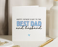Fathers Day Card for Husband, Best Dad Card, Fathers Day Card from Wife, Dad Greeting Card, Simple Fathers Day Card, Blue Heart Card