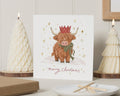 Christmas Card, Highland Cow Christmas Card, Cow Christmas Card, Cute Xmas Card, Christmas Card for Friend, Festive Animal Card