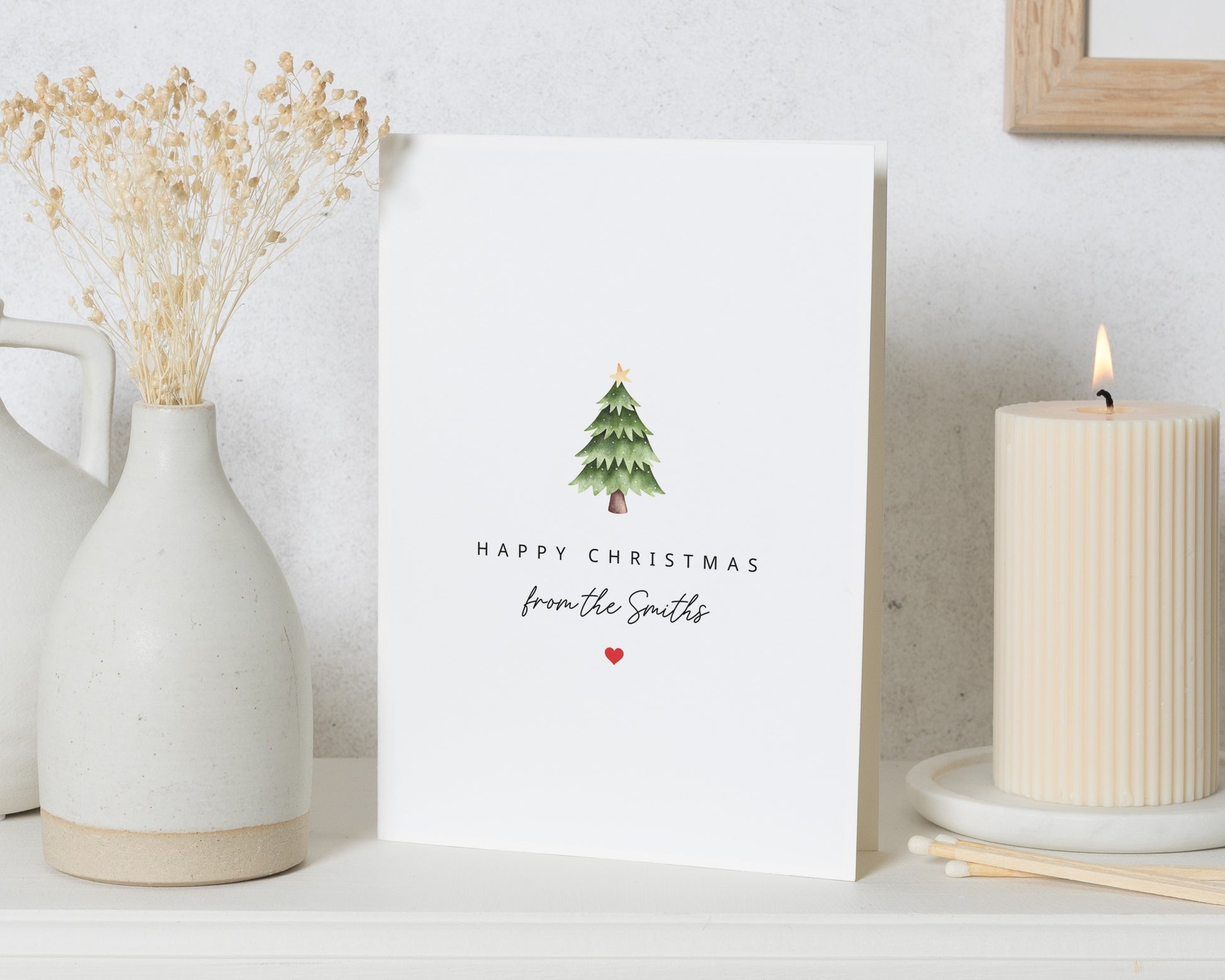 Personalised Christmas Card, Custom Family Christmas Card, Minimalist Christmas Card, A6 or 5x7, Folded Christmas Card