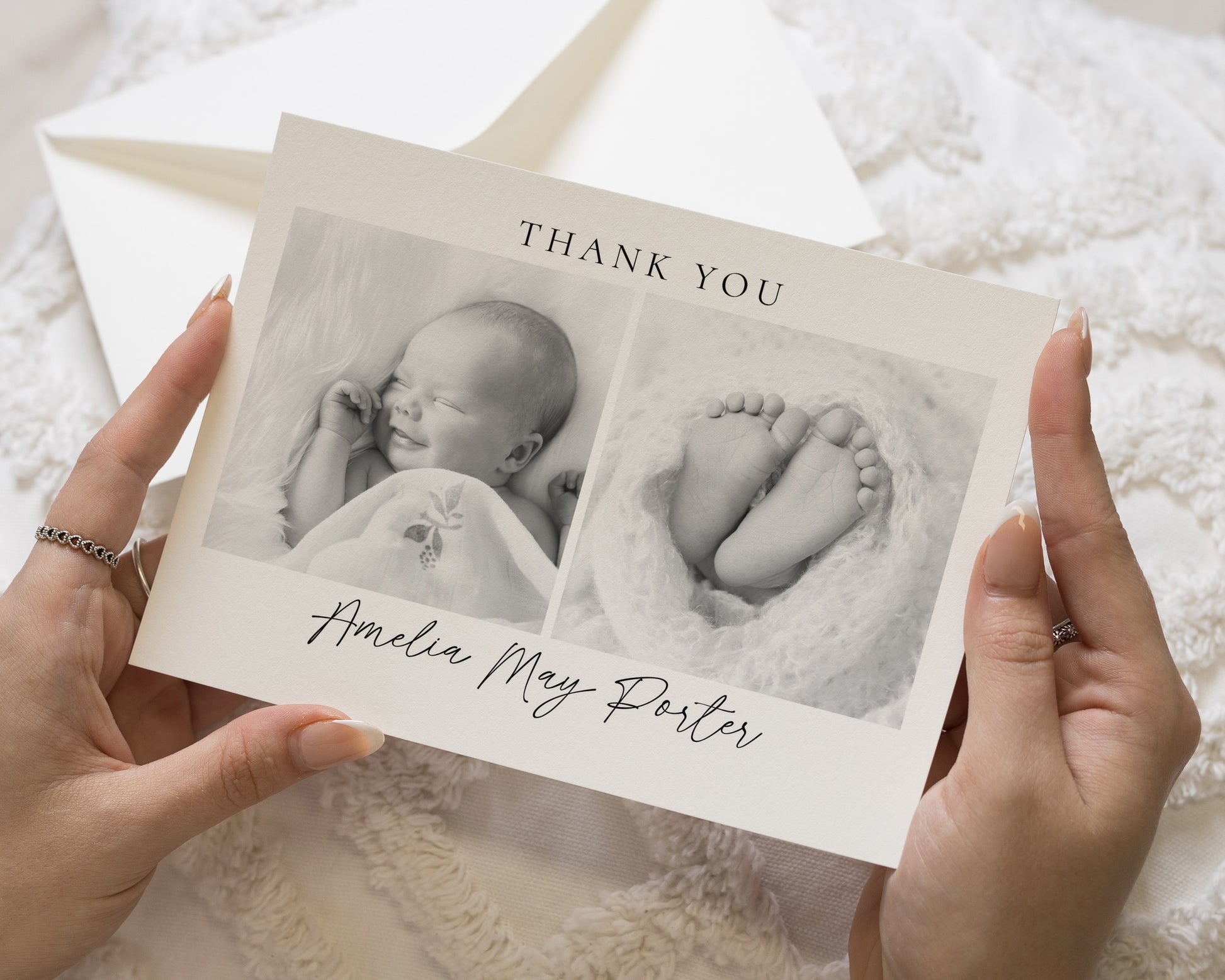 Personalised Baby Thank You Cards, Baby Thank You Card, Photo Thank You Cards, Birth Announcement, New Baby Thank You Cards, Minimal Card