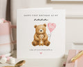 First Birthday Card for Nana, Personalised Nana Birthday Card, 1st Birthday Card from Grandchild, Cute Bear Birthday Card for Grandma