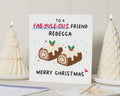 Christmas Card for Friend, Funny Christmas Card, Fab Yuleous Card, Cute Christmas Card for Her, Personalised Xmas Card
