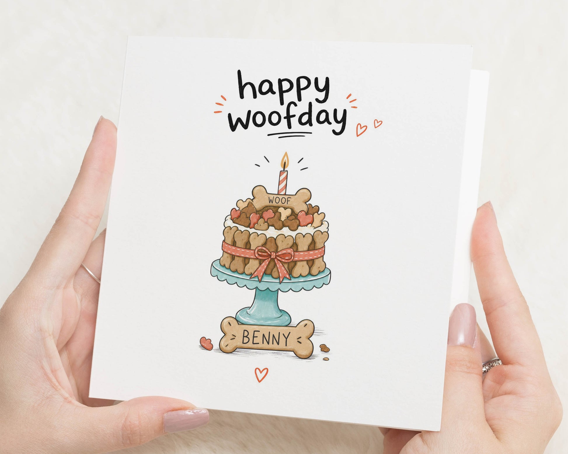 Dog Birthday Card, Personalised Pet Birthday Card, Happy Woofday Card, Birthday Card for Dog Lover, Cute Puppy Birthday Card