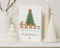 Personalised Christmas Card, Family Christmas Card, Gingerbread Christmas Card, Christmas Card from Family, Cute Xmas Card with Dog