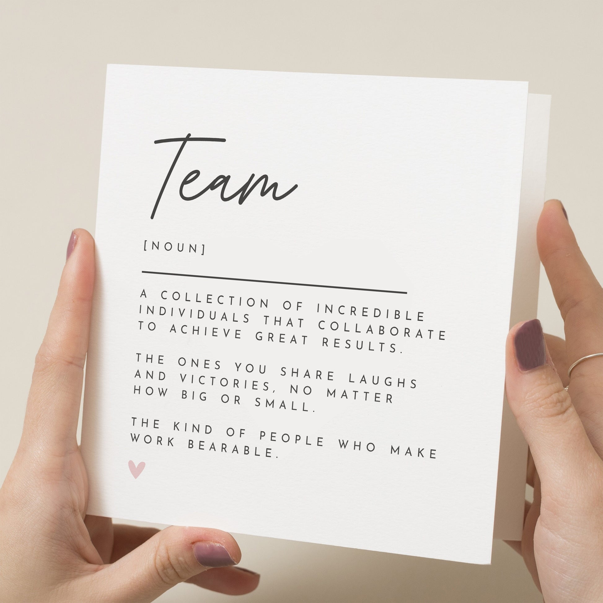 Work Team Appreciation Card, Team Definitation Card, Thank You Boss Card, Card For Work, Team Gift, Good Luck Card, Leaving Job Gift Team