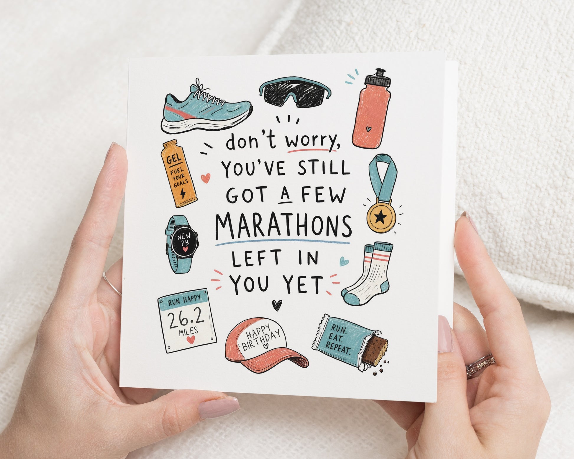 Running Birthday Card, Birthday Card for Runner, Marathon Birthday Card, Runner Birthday Card, Birthday Card for Him, Birthday Card for Her