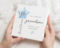 16th Birthday Card for Grandson, Grandson 16th Birthday Card, Happy 16th Birthday Card, Sixteenth Birthday Card for Boy, Blue Balloon