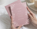Rose Pink Floral Wedding Invitations, Romantic Flower Wedding Invites, Elegant Garden Wedding Stationery, Personalised Invitation Suite