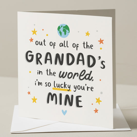 World&#39;s Best Grandad Fathers Day Card, Best Grandad Fathers Day Gift, Cute Fathers Day Card, Fathers Day Card From Grandchild, Cute Dad Gift