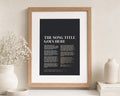 Personalised Gold Foil Song Lyric Print, Black Wall Art, First Dance Lyrics, Wedding Gift, Anniversary Gift, Music Wall Art, Gift for Couple