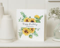 Birthday Card for Her, Personalised Birthday Card, Floral Birthday Card, Sunflower Card, Card for Friend, Custom Name Card