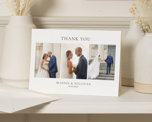 Personalised Wedding Thank You Card, Photo Wedding Thank You Card, Folded Wedding Thank You Card, Wedding Thank You Cards
