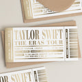 Personalised Gold Foil Gift Voucher, Taylor Swift Gig Ticket Gift Voucher, Foiled Concert Reveal Gift, Taylor Swift Surprise Gig Ticket