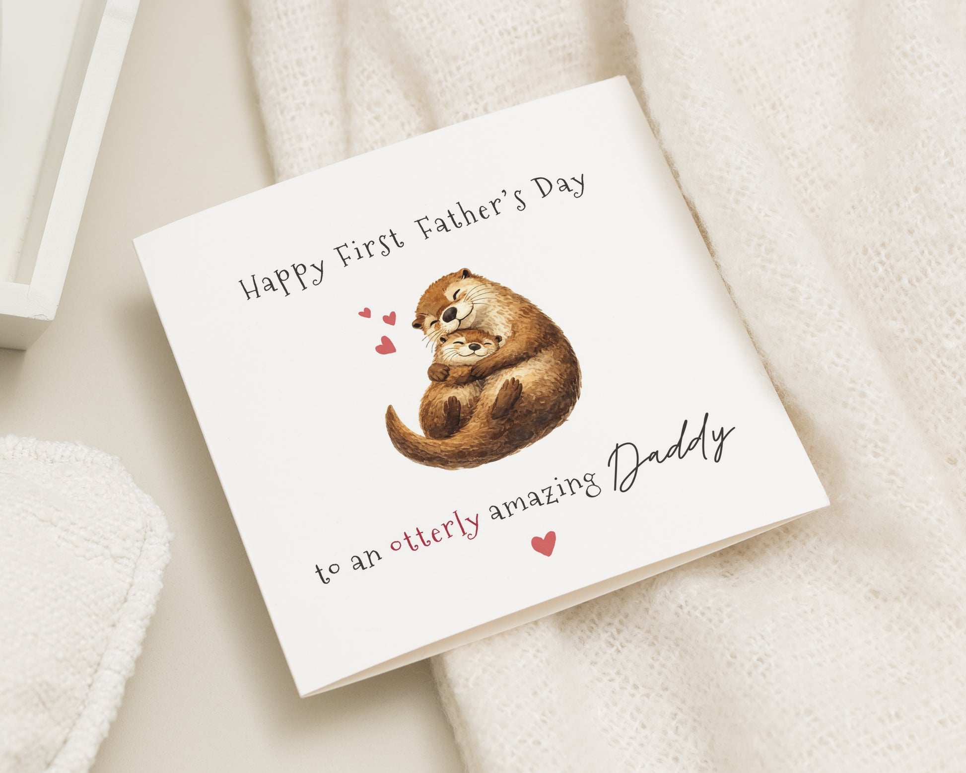 First Fathers Day Card, Otter Card, Fathers Day from Baby, Cute Daddy Card, Pun Card, Animal Card, New Dad Card, Card for Him