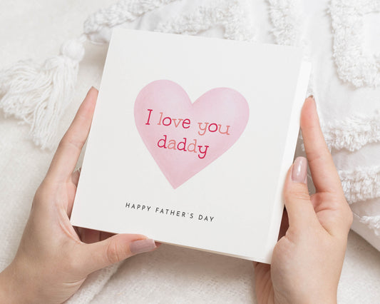 Fathers Day Card for Daddy, I Love You Daddy Card, Fathers Day Card from Child, Cute Fathers Day Card, Simple Heart Fathers Day Card
