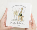 Anniversary Card, Personalised Wedding Anniversary Card, 10th Anniversary Card, Champagne Card, Card for Couple, Custom Anniversary Card