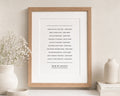 Personalised Playlist Print, Custom Song Wall Art, Couple Music Gift, Anniversary Gift, Wedding Gift, Bedroom Wall Art, Oak Framed Print