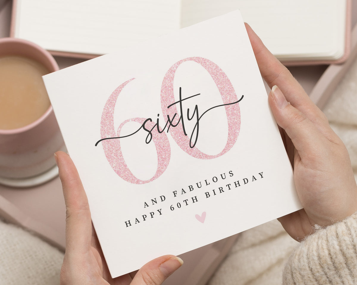 60th Birthday Card for Her, Sixty Birthday Card, 60th Birthday Card, Birthday Card for Mum, Personalised 60th Card for Women