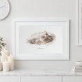 Personalised Pet Portrait From Photo, Custom Watercolour Pet Print, Cat Lover Gift, Gift for Pet Owner, White Framed Wall Art
