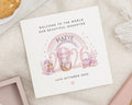 New Baby Card for Daughter, Personalised Baby Girl Card, Welcome to the World Card, Newborn Baby Card, Rainbow New Baby Card, Cute Baby Card
