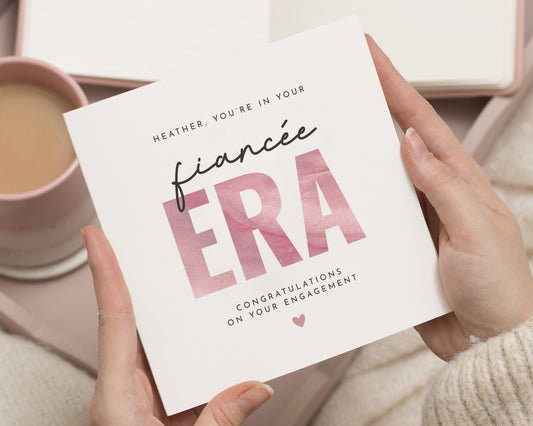 Engagement Card for Fiancée, Personalised Engagement Card, Romantic Congratulations Card, Fiancée Era Card