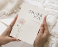 Personalised Wedding Thank You Cards, Wedding Thank You Cards, Pink Floral Thank You Card, Folded Thank You Cards, Minimal Wedding Card