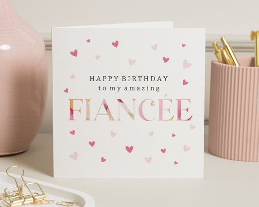 Fiancée Birthday Card, Birthday Card for Fiancée, Romantic Birthday Card for Her, Cute Birthday Card for Girlfriend, Love Heart Card