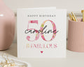 50th Birthday Card, Personalised Birthday Card for Her, 50 and Fabulous Card, Birthday Card for Friend, Birthday Card for Mum