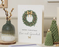 Christmas Card for Nan and Grandad, Grandparents Christmas Card, Personalised Christmas Card, Merry Christmas Card, Wreath Christmas Card