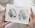 Black & White Photo Folded Thank You Cards, New Baby Photo Thankyou Cards, Baby Personalised Thank You Card, New Baby Boy Announcement Cards