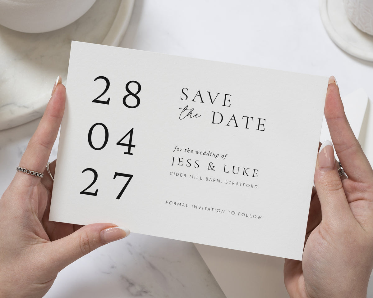Personalised Save the Date Card, Wedding Save the Date Card, Minimal Save the Date Cards, Simple Save the Dates, Modern Save the Date