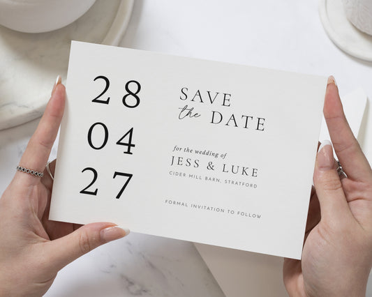 Personalised Save the Date Card, Wedding Save the Date Card, Minimal Save the Date Cards, Simple Save the Dates, Modern Save the Date