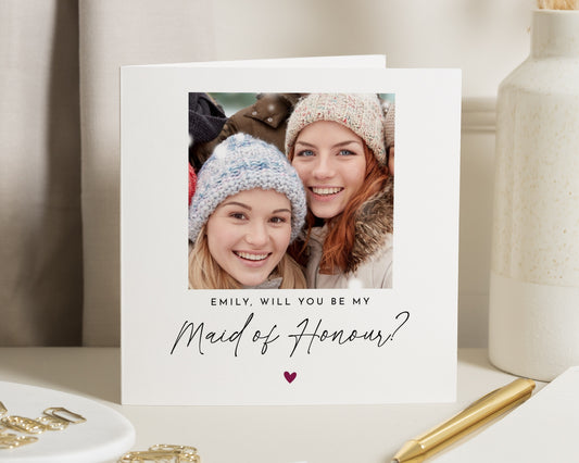 Maid of Honour Card, Will You Be My Maid of Honour Card, Personalised Photo Wedding Proposal Card, Bridesmaid Proposal Card