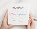 Birthday Card for Daddy, Personalised Birthday Card from Kids, Birthday Card for Dad, Cute Birthday Card for Him, Heart Birthday Card