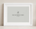 Personalised Family Name Print, Soft Grey Wall Art, New Home Gift, House Warming Gift, Minimalist White Framed Print