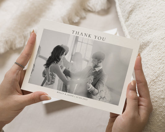 Personalised Wedding Thank You Card, Photo Wedding Thank You Card, Simple Wedding Thank You, Wedding Thank You Cards, A6 or 5x7