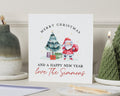 Personalised Christmas Card, Square Christmas Card, Santa Christmas Card, Custom Family Name, Merry Christmas And Happy New Year Card