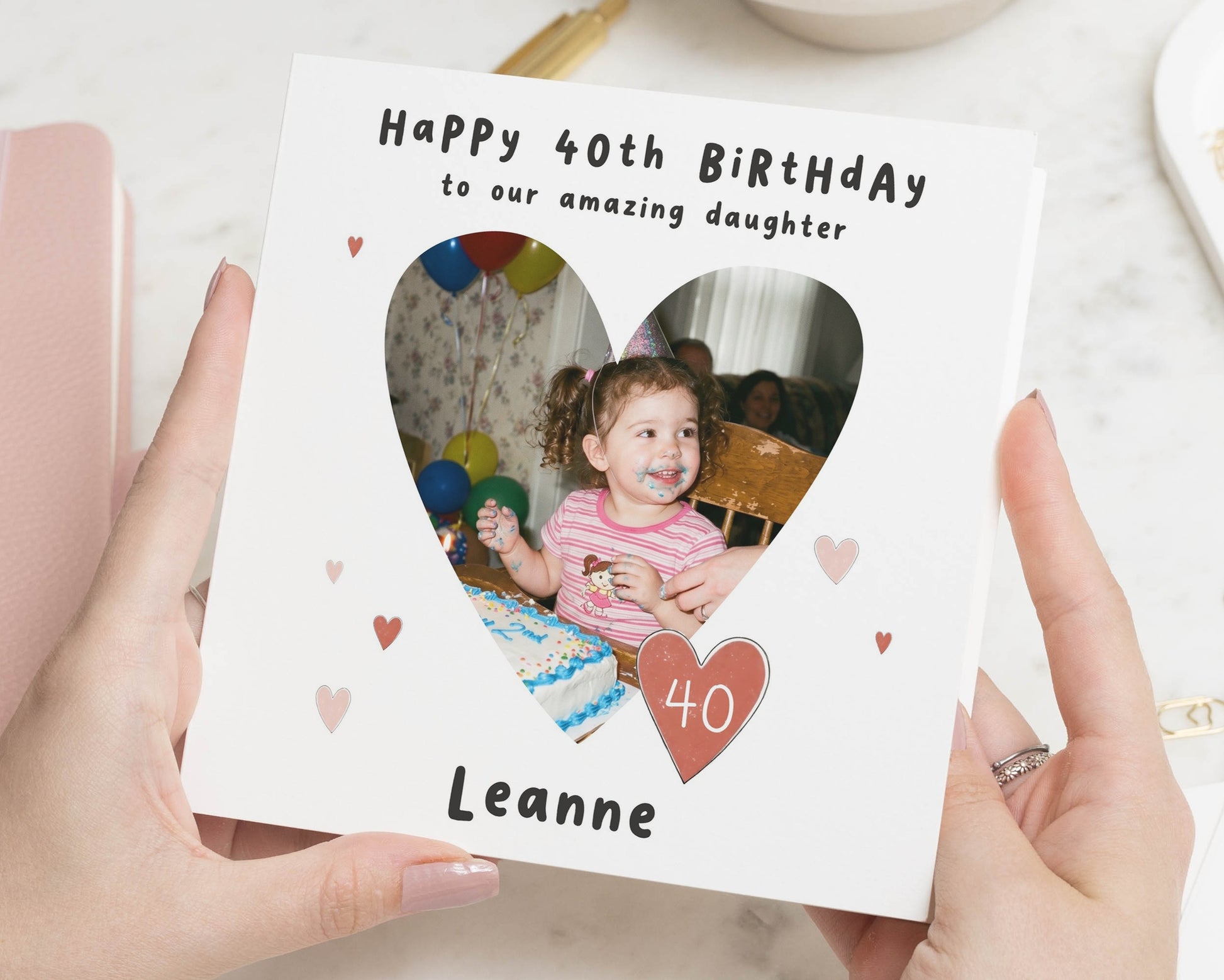 40th Birthday Card for Daughter, Personalised Photo Birthday Card, Daughter 40th Birthday Card, Birthday Card for Her, 40th Card