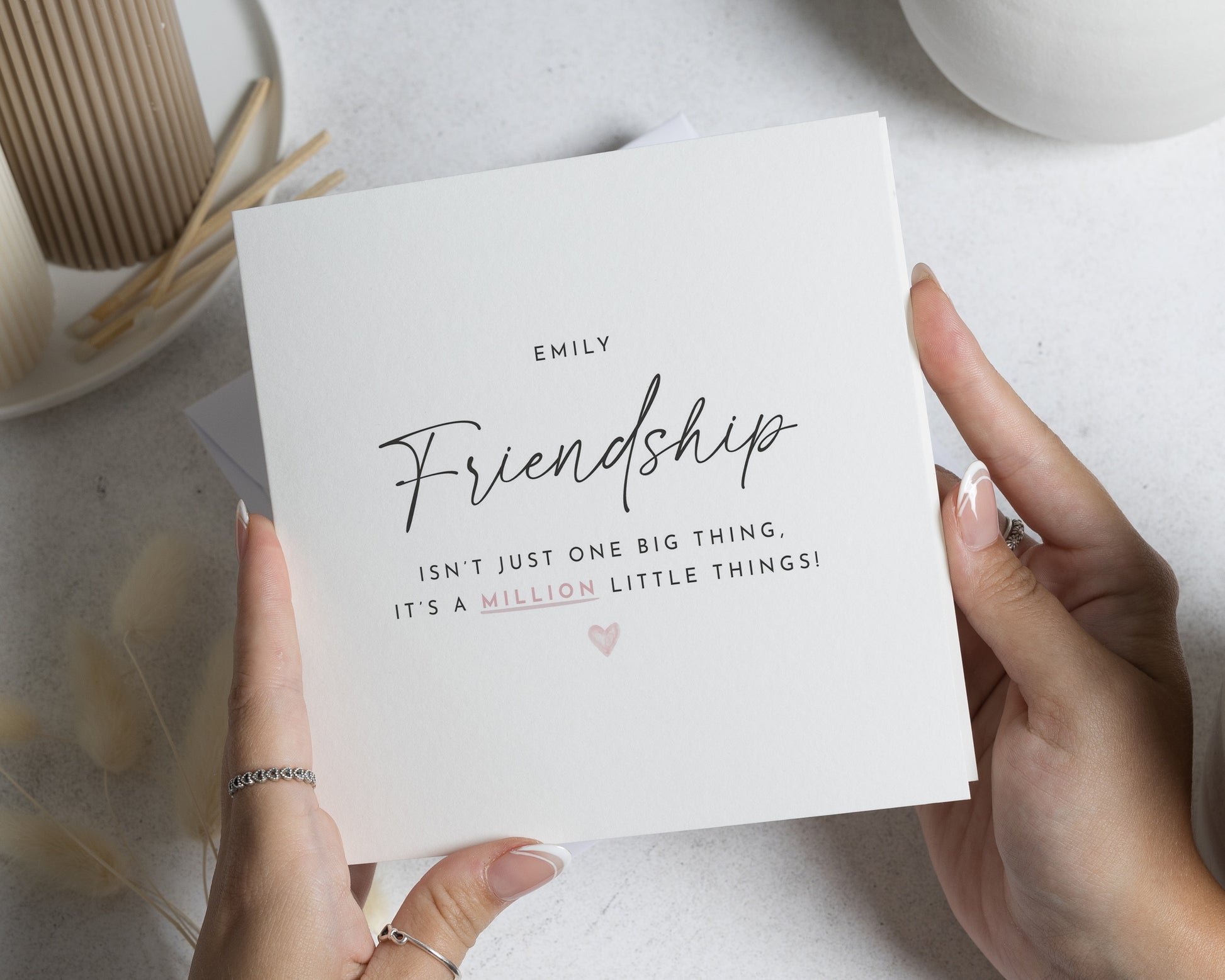 Friendship Card, Personalised Best Friend Card, Birthday Card for Friend, Cute Card for Her, Custom Name Card, Thinking of You Card