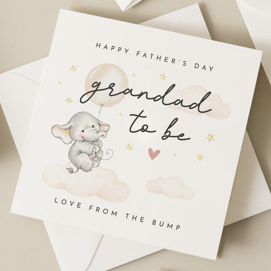 Cute Fathers Day Card For Grandad To Be, Grandad To Be Fathers Day Card, Fathers Day Card From Bump, Cute Card For Grandad From Baby